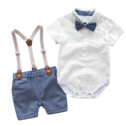 Cotton Birthday Clothes Suit for 3 6 9 12 18 24 Months Boys Newborn Baby Formal Set Romper Toddler Jumpsuit Outfits Summer Suits