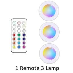 RGB Color Under Cabinet Light Wireless LED Light Remote Control 12 Color Touch Dimmable Night Light for Kitchen Closet Counter
