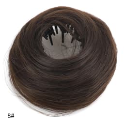 Adjustable Synthetic Bun Ponytail Wig For Women Magic Bird's Nest Shaped Hair Bun With Circle Elastic Clips Straight Donut Updo