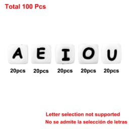 100Pcs 12mm Letter Silicone Beads for DIY Name Jewelry Making Bracelet Necklace Beaded Pen Accessories Keychain Beads Craft