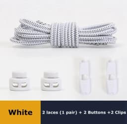 New1 Pair No Tie Shoelaces 1 Second Fast Round Plastic Lock Elastic Shoelace Suitable for All Sports Shoes Accessories Lazy Lace