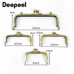 2/5Pcs 8.5/10.5/15/18.5cm Metal Bag Handle Square Smooth Clourse Purse Frame Kiss Clasp Handbag Sewing Brackets Bags Accessories
