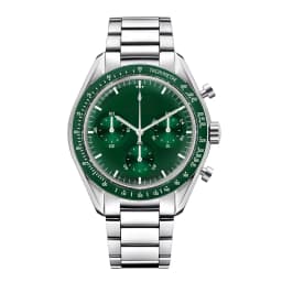 Custom Logo Diy Glow Watchs 40mm Vk63 Quartz Movement Watch Man Waterproof Mens Quality Luxury Mineral Glass Time Running Second