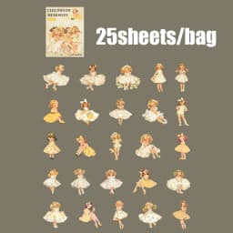 30 Sheets Vintage Cute Character Stickers for Handmade DIY Scrapbooking Guitar Phone Case Notebook Decoration Art Craft