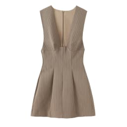 HH Spring Fashion Sleeveless Wool Solid Short Dress Woman Female Elegant Back V-Neck Zipper A-Line Streetwear Mini Dress