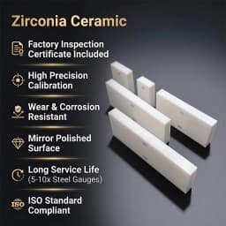 Ceramic Gauge Block 1/5Pcs ISO Grade 0, Factory Inspection Report, Calibration for Various Measuring Instruments, Customizable