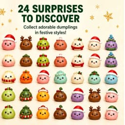 2026 Christmas Squishy Advent Calendar, 24 Days Countdown Surprise Box, Dumpling Slow Rebound Squishies Squeeze Sensory Gift
