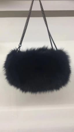 MS.MinShu-Real Fox Fur Hand Muff Bag for Women, Winter Hand Warmer, Pocket Handbag with Chain, Fashion Brand
