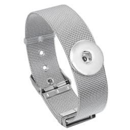 Wholesale 18mm Snap Bracelets High Quality Metal Silver Color Snap Button Bracelet Bangle Adjustable Chain Bracelets