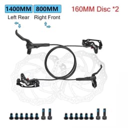 MEROCA M4 4 Piston Brakes Dual-Piston Braking Hydraulic Brakes MTB 22.2MM Diameter Tube Length 800/1400MM Bike Accessories