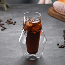 YWDL New Creative Double-layer Glass Cup Espresso Coffee Cup Anti-scalding Milk Party Brandy Wine Teacup Mug 120/250/335ml