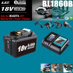 1/2/4Pcs 9.0Ah BL1890B Li-on Replace for Makita 18V BL1815 BL1830 BL1860 BL1850 Battery Pin and DC18RC 3A Charger Combo kit