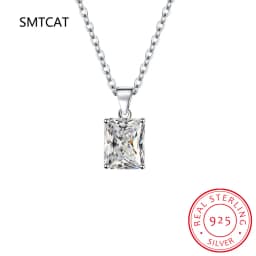 9ct Created Red Ruby 925 Sterling Silver Pendant Necklace for women Engagement Party Jewelry 45CM Link Chain New Arrival