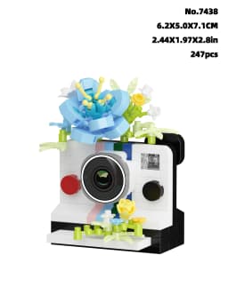Vintage Camera & Flowers Building Blocks DIY Toys Small Particle Bricks Assembly Puzzle Toys For Friend Gifts Christmas Gifts
