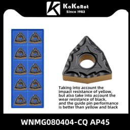 Kakarot Carbide Insert WNMG080404-CQ AP45 WNMG 080408-TM Turning Tools Rough machining CNC Lathe Cutter 10pcs Blade Plate