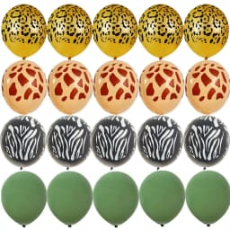 Wild Animal Balloon Tower with Gold 1-9 Number Balloon for Boy's Jungle Safari Birthday Party Decoration Forest Party Supply