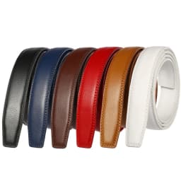3.0cm 3.1cm Thin Leather Ratchet Belt for Men Women Unisex Genuine Leather Belt Strap Without Buckle Adjustable