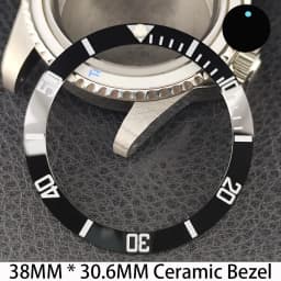 Sloping 38mm * 30.6mm Ceramic/Aluminum Bezel GMT and Diving Watch Insert Fits for 40mm Men's Watch Case Bezel Replacement Insert