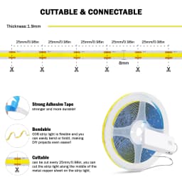 3AA Battery Box 8mm COB LED Strip 5V 320LEDs/m Flexible Tape Remote Control/PIR Motion Sensor Adhesive LED Light Strip 9 Colors
