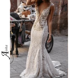 Beach Mermaid Wedding Dress V Neck Boho customized Dresses Sleeveless Open Back Elegant and Pretty Women's Dresses Vestido