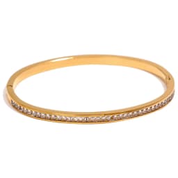 Yhpup Two Shape Round Square Colorful Cubic Zirconia Stainless Steel Bracelet Bangle Luxury Fashion Women Jewelry Bijoux