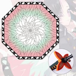 Long Demon Slayer Katana Umbrella UV Blocking Parasol Kochou Anime Kimetsu No Yaiba Shinobu Samurai Sword Umbrellas Raincoa Gift