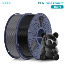 SUNLU 2Roll PLA Plus/Clear Filament 1.75mm +/- 0.02 mm 1kg Spool (2.2lbs) Neatly Arranged No Knot Filament Fit Most FDM Printer