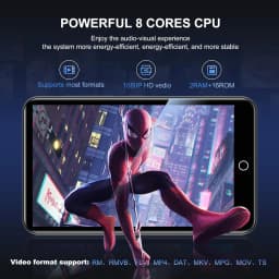 16GB/80GB MP3 Player Android 9.0 with Bluetooth and WiFi, 4.0-inch with speakers, FM radio, eBooks, capacity up to 512GB