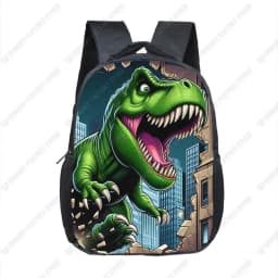 12 Inch Cartoon Dinosaur Print Children Backpack T-rex Skeleton School Bag Toddler Kindergarten Backpacks Student Book Bag Gift
