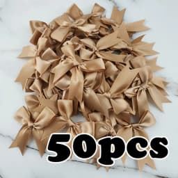 (50pcs) 1 inch Fresh Pink Ribbon Bows Polyester Satin Bow Flower DIY Craft Decoration