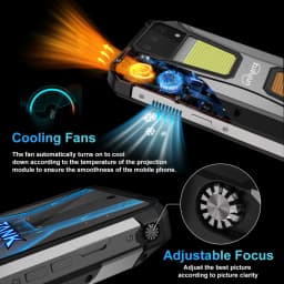 Unihertz by 8849 Tank 2 Pro Smartphone Built-in 100LM Projector Phone 24GB RAM 512GB ROM 23800mAh Dimensity 6.79″ 120Hz Display Android 14
