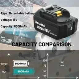 Makita 18V LXT 6.0Ah Lithium Ion Battery For BL1850 BL1860 Cordless Drill Angle Grinder Power Tool With LED Indicator
