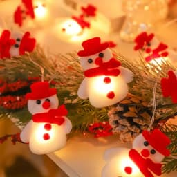 1pc 10/20 LED Plush Snowman String Lights Small Puppet Christmas Atmosphere Decorative Fairy Lights Perfect Xmas Gifts