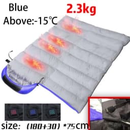 Heated Down Cotton Sleeping Bags USB Power Supply Backpacking Lightweight Waterproof Gear Equipment for Outdoor Travel Hiking