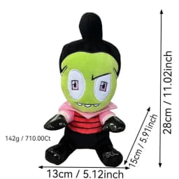 28cm Alien ET 3D Eyes Green Invader ZIM GIR Dog Plush Figure Toy Soft Stuffed Collectible Toy Christmas Gift Toys for Children