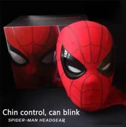 In Stock Miles Spider-Man 1:1 Scale Electronic Mask With Moving Glowing Eyes Ring Control Cosplay Toy Gift For Boys Gift