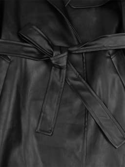 Mauroicardi Spring Autumn Black Long Soft Pu Leather Trench Coat for Women Sashes Loose Casual White Waterproof Overcoat 2025