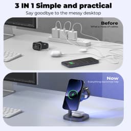 ICE Cooling Qi2.2 25W 3 in 1 Magnetic Wireless Charger Stand Fast Charging For Magsafe iPhone 17 Pro Max Apple Watch 2-8 Airpods