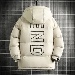 Winter Filled White Duck Down Coat Warm Hooded Pullover Down Jacket Couple Men's Cross-border Jacket Couple style