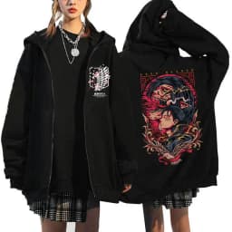 Anime Attack on Titan Final Season Zip Up Hoodie Shingeki No Kyojin Y2k Zippper Jackets Sweatshirts Eren Yeager Mange Streetwear