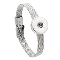 Wholesale 18mm Snap Bracelets High Quality Metal Silver Color Snap Button Bracelet Bangle Adjustable Chain Bracelets