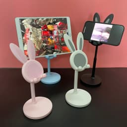 Cute Cartoon Bunny Phone Stand Universal Desktop Cell Phone Holder Adjustable Mobile Phone Bracket For iPhone iPad Huawei Tablet