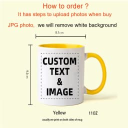 Custom Photo and Text Coffee Mug - Personalized Tea Cup Mugs for Valentine's Day, Christmas Gift