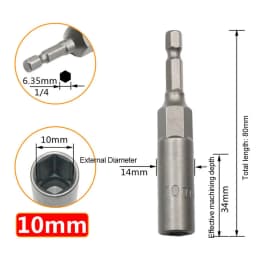 6mm -19mm Deepen Inner Hexagon Sleeve Electric Drill Sleeve Pneumatic Socket Head for Nut Wrench Hand Tools Electric Screwdriver