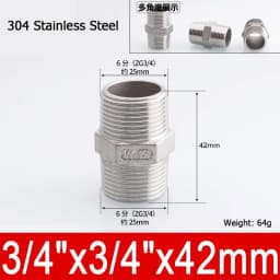 1-10pcs Nipple Connector 1/8"1/4"3/8" 1/2" 3/4"1" Stainless Steel Double Male Thread Equal/Reducing Connector Length 30-100mm