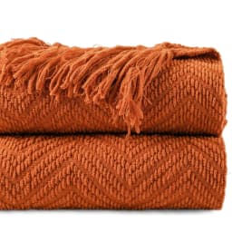 Battilo Chenille Knitted Throw Blanket for Couch Soft Thick Decorative Sofa Blanket Plaid Bed Throws Spring Living Room Decor