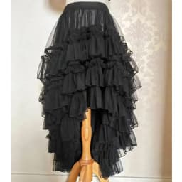 Gothic Lolita Layered Underskirt Sweet Princess Mesh High Low Ruffled Skirt for Women