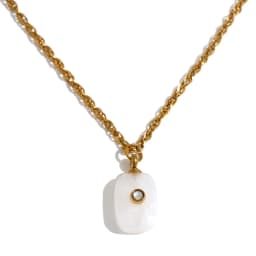 Yhpup New Arrivals Natural Stone Rectangle Triangle Necklace Pendant Exclusive