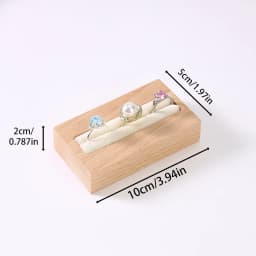 Walnut and Beech Wood Ring Display Tray, Fashionable High-end Accessory Display Stand Holder, Black Beige Ring Storage Rack
