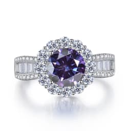 JoyceJelly 2ct Royal Blue Moissanite Ring for Cham Lady Round 8H8A Cut VVS1 Moissanite Diamond Dating Wedding Party Jewerly Gift